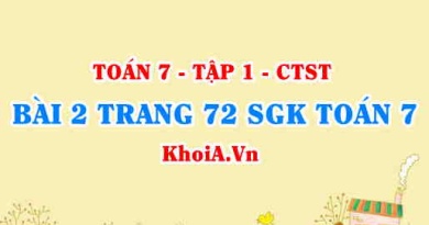 Bài 2 trang 72 SGK Toán 7 Chân trời sáng tạo tập 1